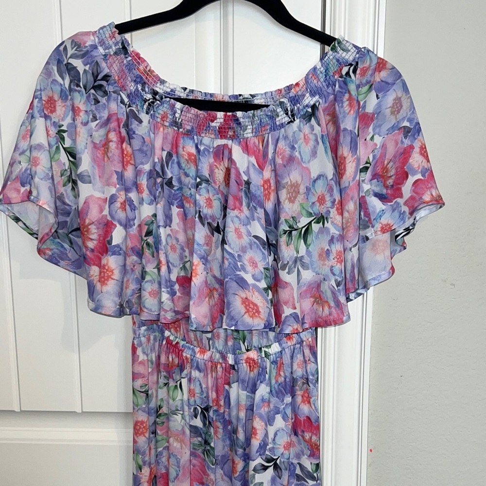 Show Me Your MuMu Hacienda Dress Beautiful Floral Maxi Dress - Pink, Purple - Picture 4 of 9